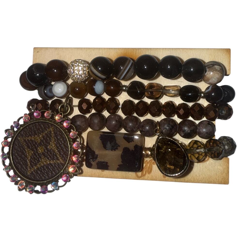 Jaded Gypsy Neutral Browns Bracelet Set New Upcycled